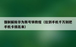 捡到华为手机怎么解锁（捡到华为手机解锁会不会被定位）