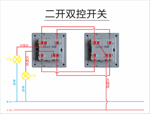 双开双控开关怎么接线多空（双开双控开关怎么接线三根线）-图1