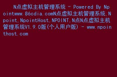 n点虚拟主机管理系统怎么样（N点虚拟主机管理系统）-图2