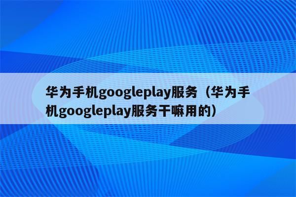 华为谷歌play服务（华为谷歌play服务怎么启用）-图3