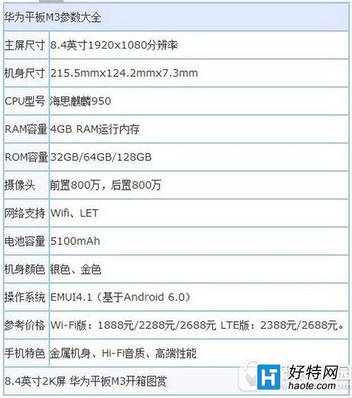 华为平板m3参数配置（华为平板m3参数配置可以玩原神）-图2