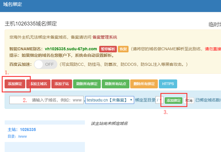 虚拟主机绑定域名（虚拟主机绑定域名显示域名不合法）-图3