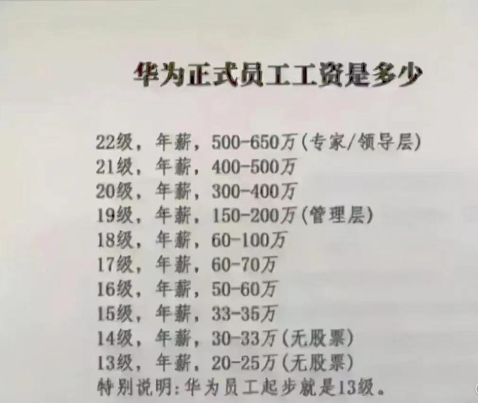 华为级别（华为级别工资对照表2023）-图1