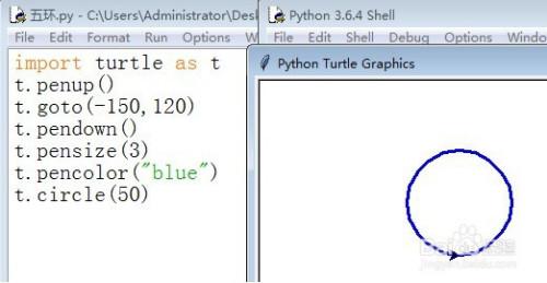 python中circle函数的用法，python圆心画圆-图3