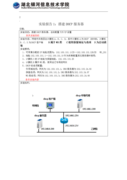 安装配置DHCP服务器实验报告_实验报告-图3